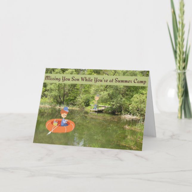 Vermisster Sohn während des Sommercamps Karte (Vorderseite)