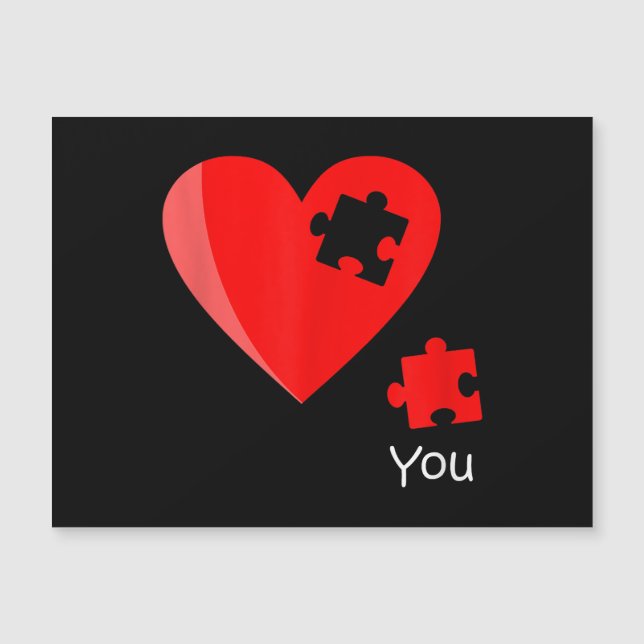 Vermisstes Herzstück Puzzles Valetines Shirt Gif Magnetkarte (Vorderseite)