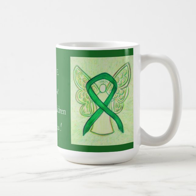 Vermisstes Kinderbewusstsein Ribbon Engel Custom T Kaffeetasse (Rechts)