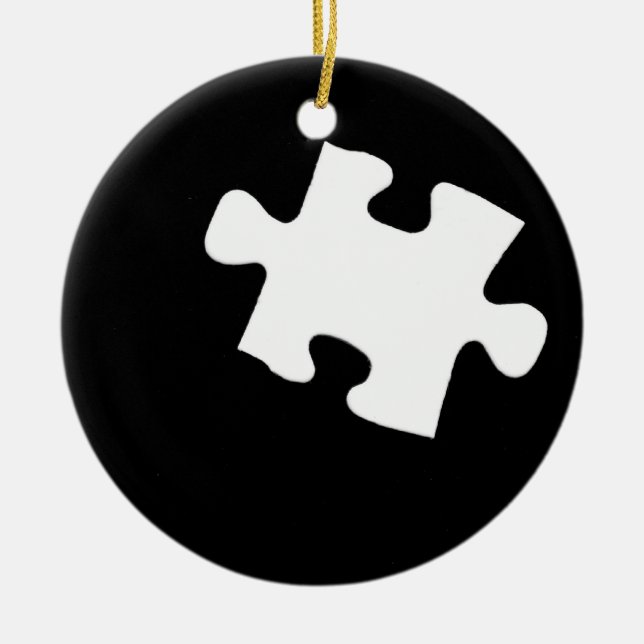 Vermisstes Puzzlespiel-Stück Keramik Ornament (Vorne)