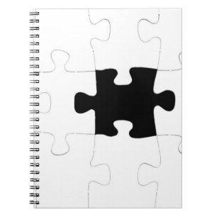 Vermisstes Puzzlespiel-Stück Notizblock