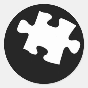 Vermisstes Puzzlespiel-Stück Runder Aufkleber