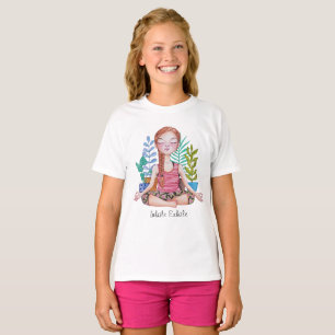 Vermittlung von Mädchen mit Pflanze T-Shirt