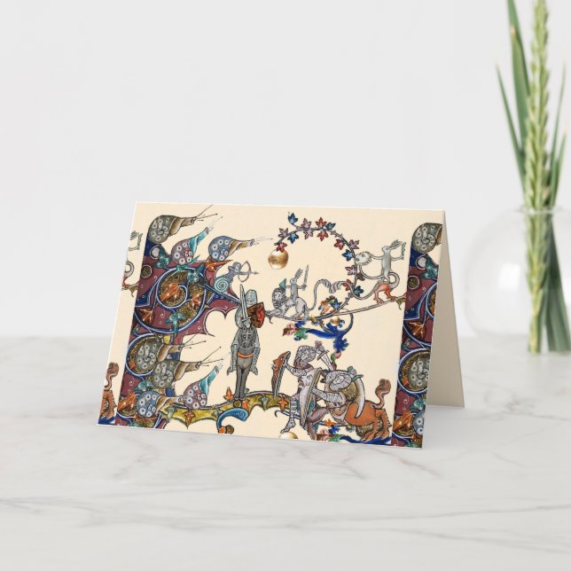 VERMITTLUNGSKRIEG, KNIGHTS, GIANT SNAILS FEIERTAGSKARTE (Vorderseite)