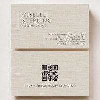 Vermögensberater Luxus Neutraler Leinen QR-Code