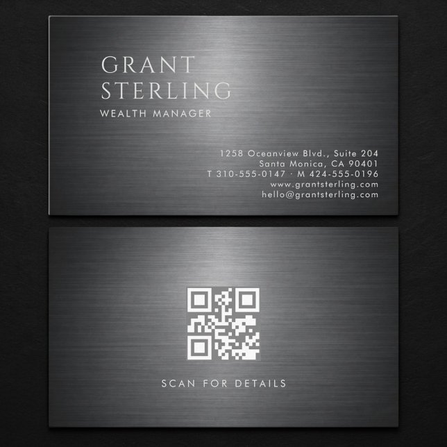 Vermögensverwalter Metallic QR Code Visitenkarte (Von Creator hochgeladen)