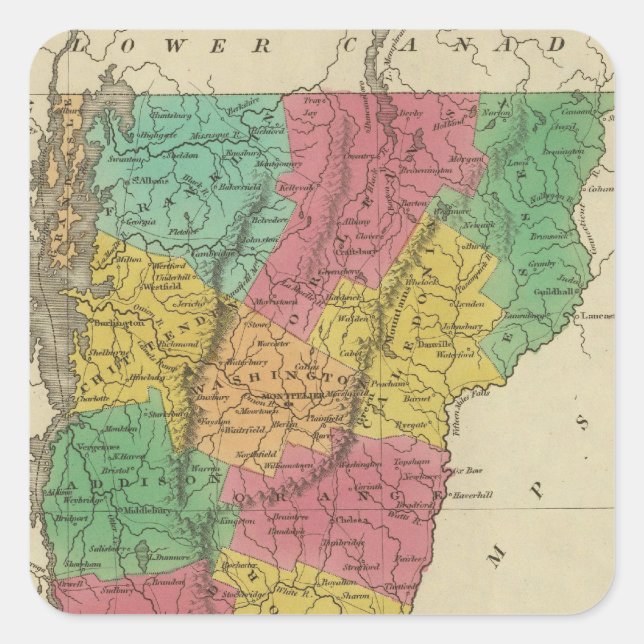 Vermont 9 quadratischer aufkleber (Vorderseite)