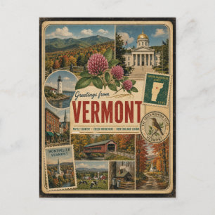 Vermont Authentische Vintage-Style-Postkarte Postkarte