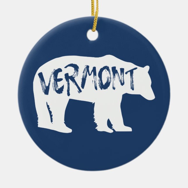 Vermont Bear Keramik Ornament (Vorne)