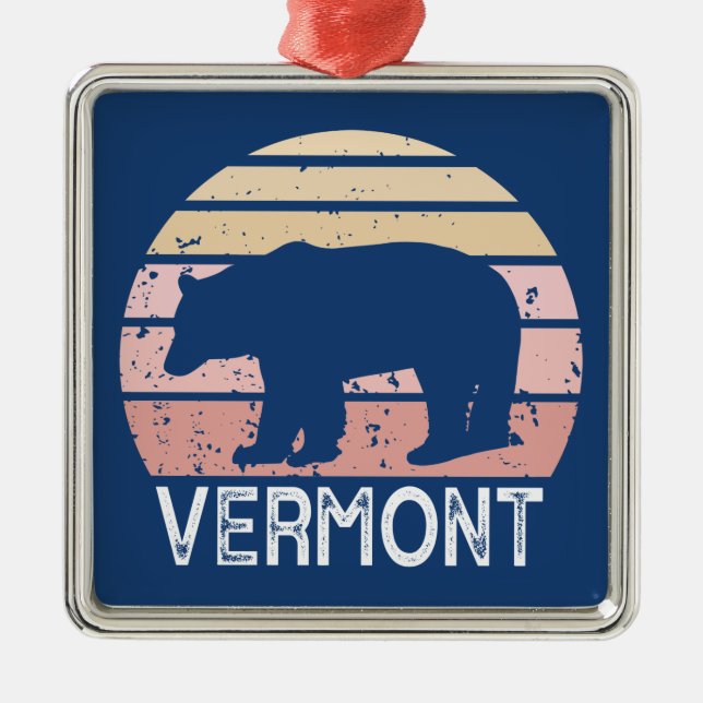 Vermont Bear Ornament Aus Metall (Vorne)