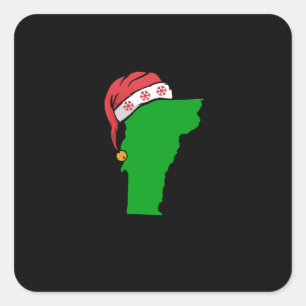 Vermont Christmas Niedlich Weihnachtsgeschenk Grün Quadratischer Aufkleber