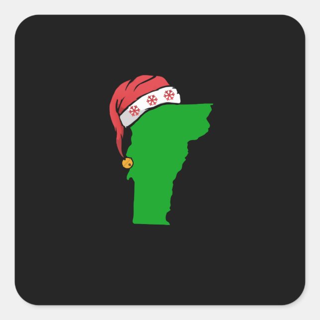 Vermont Christmas Niedlich Weihnachtsgeschenk Grün Quadratischer Aufkleber (Vorderseite)