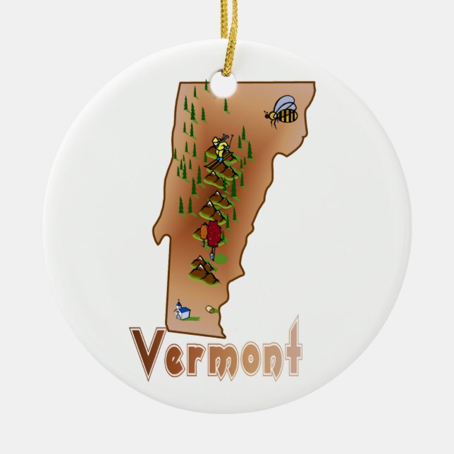 Vermont Christmas Tree Keramik Ornament (Vorne)