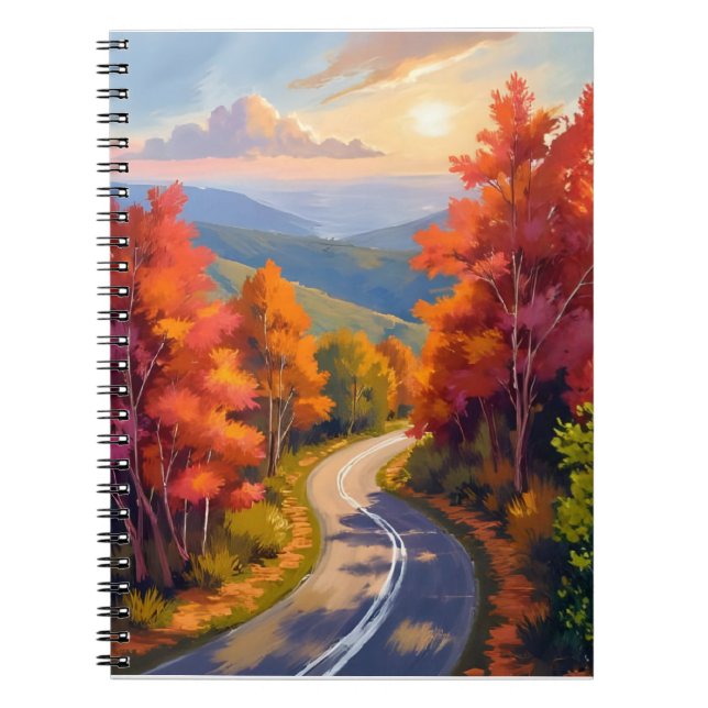 Vermont Fall Foliage Watercolor Landscape Notizblock (Vorderseite)