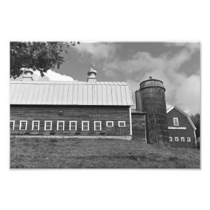 Vermont Farm Woodstock VT Roter Stall Schwarz und Fotodruck