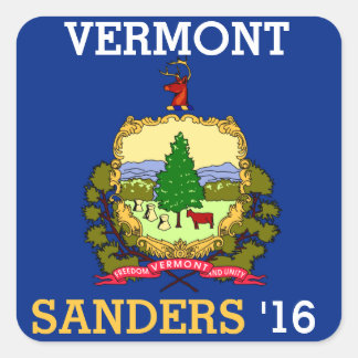 Vermont für Bernie Sander für Präsident 2016 Quadratischer Aufkleber