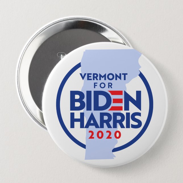 Vermont für Biden Harris Button (Vorne & Hinten)