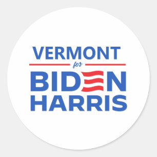 Vermont für Biden Harris Runder Aufkleber