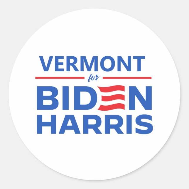Vermont für Biden Harris Runder Aufkleber (Vorderseite)