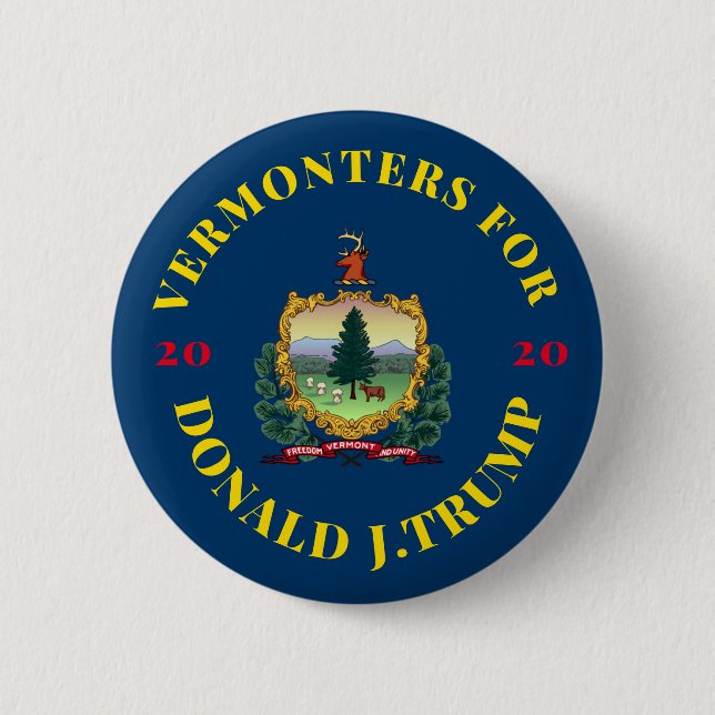 Vermont für Donald Trump 2020 Button (Vorderseite)