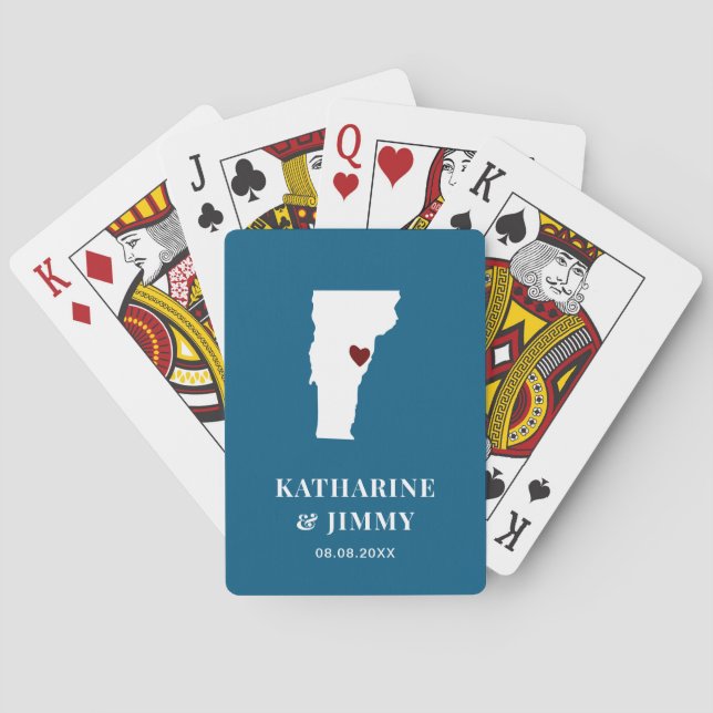 Vermont Gastgeschenk Hochzeit Deck of Cards, Staat Spielkarten (Rückseite)