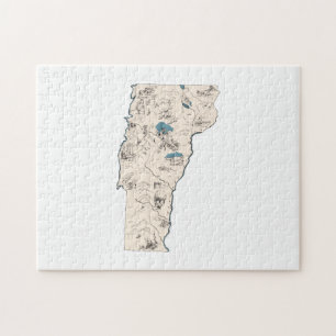 Vermont geformte Vintage-Bildkarte