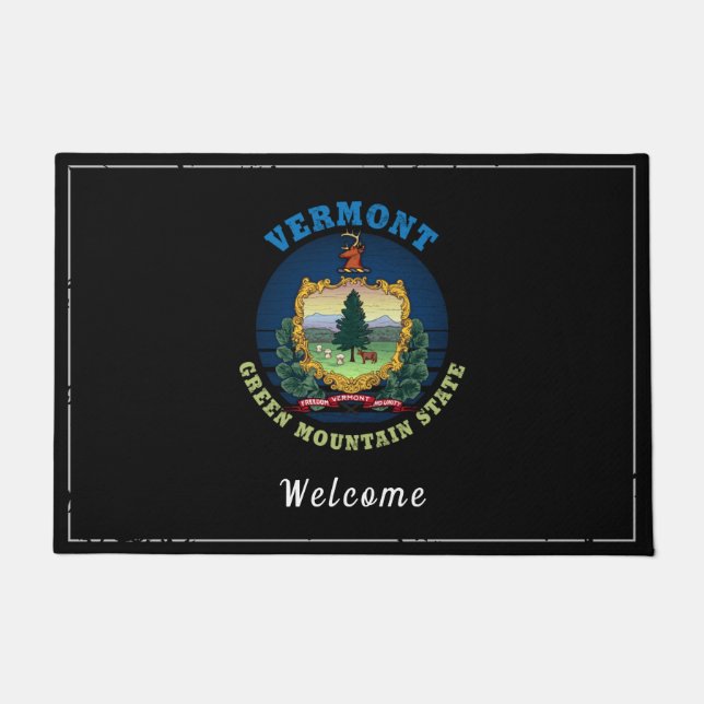 VERMONT GREEN BERGSTAAT FLAG FUßMATTE (Vorderseite)