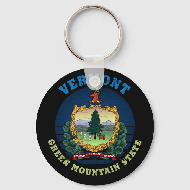 VERMONT GREEN BERGSTAAT FLAG SCHLÜSSELANHÄNGER (Vorderseite)
