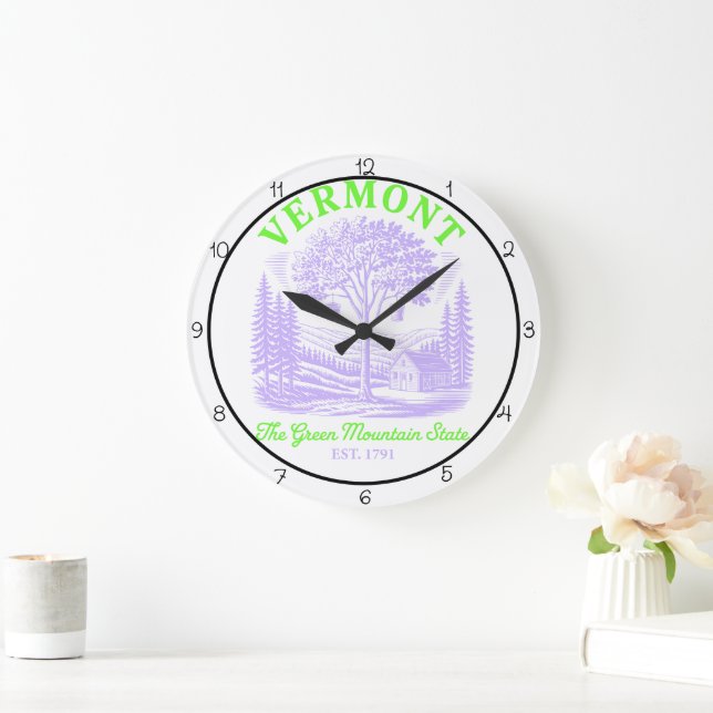 Vermont Green Mountain State Cabin  Große Wanduhr (Zuhause)