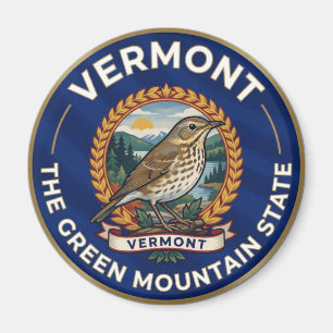 🐦 Vermont Green Mountain State Vogel Erbe Magnet