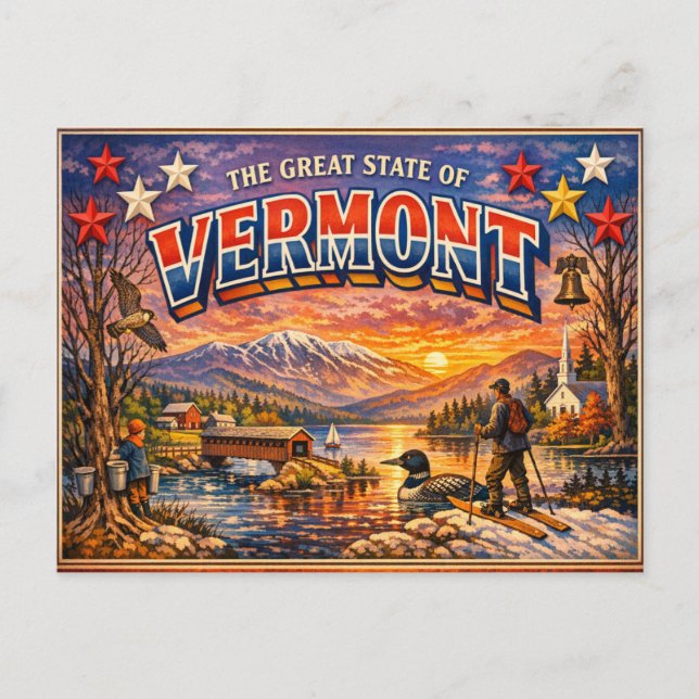 Vermont Greetings Postkarte  (Vorderseite)
