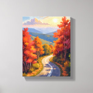 Vermont Herbstlaub Aquarell-Landschaft Leinwanddruck