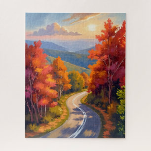 Vermont Herbstlaub Wasserfarbenlandschaft
