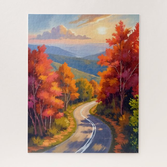 Vermont Herbstlaub Wasserfarbenlandschaft (Vertikal)