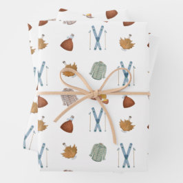 Vermont Herbstmapfelsirup Flannel Skisaison Geschenkpapier Set