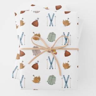 Vermont Herbstmapfelsirup Flannel Skisaison Geschenkpapier Set