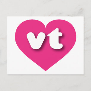 Vermont Hot Pink heart - I Liebe vt Postkarte