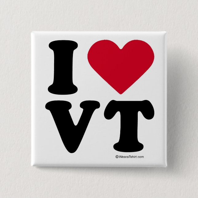 VERMONT - "ICH LIEBEVT" "ICH LIEBE VERMONT " BUTTON (Vorderseite)
