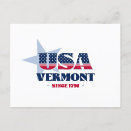 Vermont in roter, weißer und blauer Postkarte