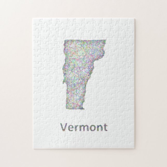 Vermont-Karte (Vertikal)
