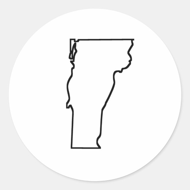 Vermont Kontur Runder Aufkleber (Vorderseite)