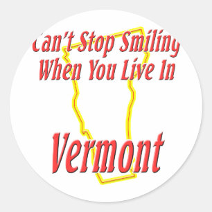Vermont - Lächeln Runder Aufkleber