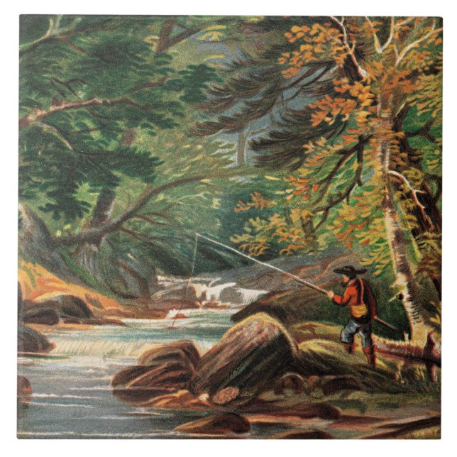 Vermont-Landschaft, Der Forellenbach, Fliese (Vorderseite)