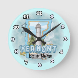 Vermont Leuchtturm Runde Wanduhr