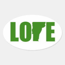 Vermont Liebe Oval Aufkleber