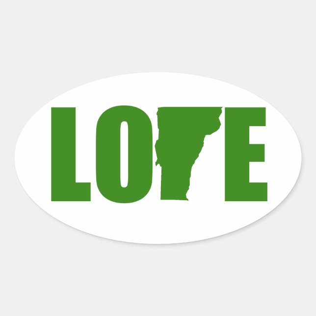 Vermont Liebe Oval Aufkleber (Vorderseite)
