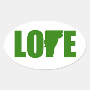 Vermont-Liebe-Oval-Aufkleber Ovaler Aufkleber