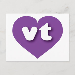 Vermont lila Herz - I Liebe vt Postkarte