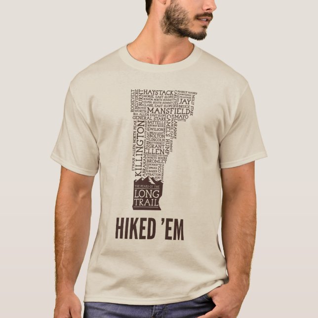 Vermont Long Trail Hiked T - Shirt (Braunes Logo) (Vorderseite)