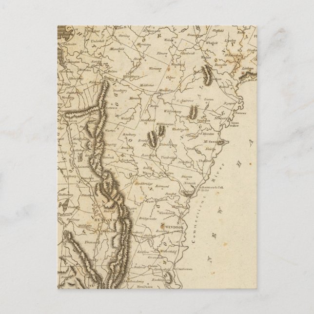 Vermont Map von Arrowsmith Postkarte (Vorderseite)